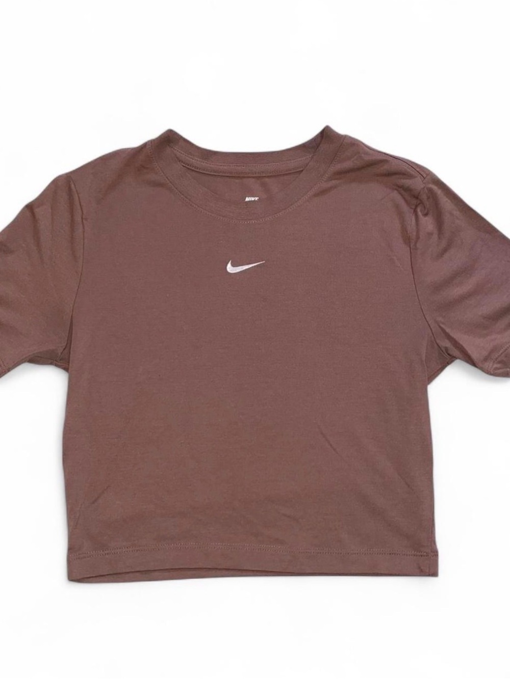 Nike Brown Short-Sleeve women’s Tee with White Swoosh